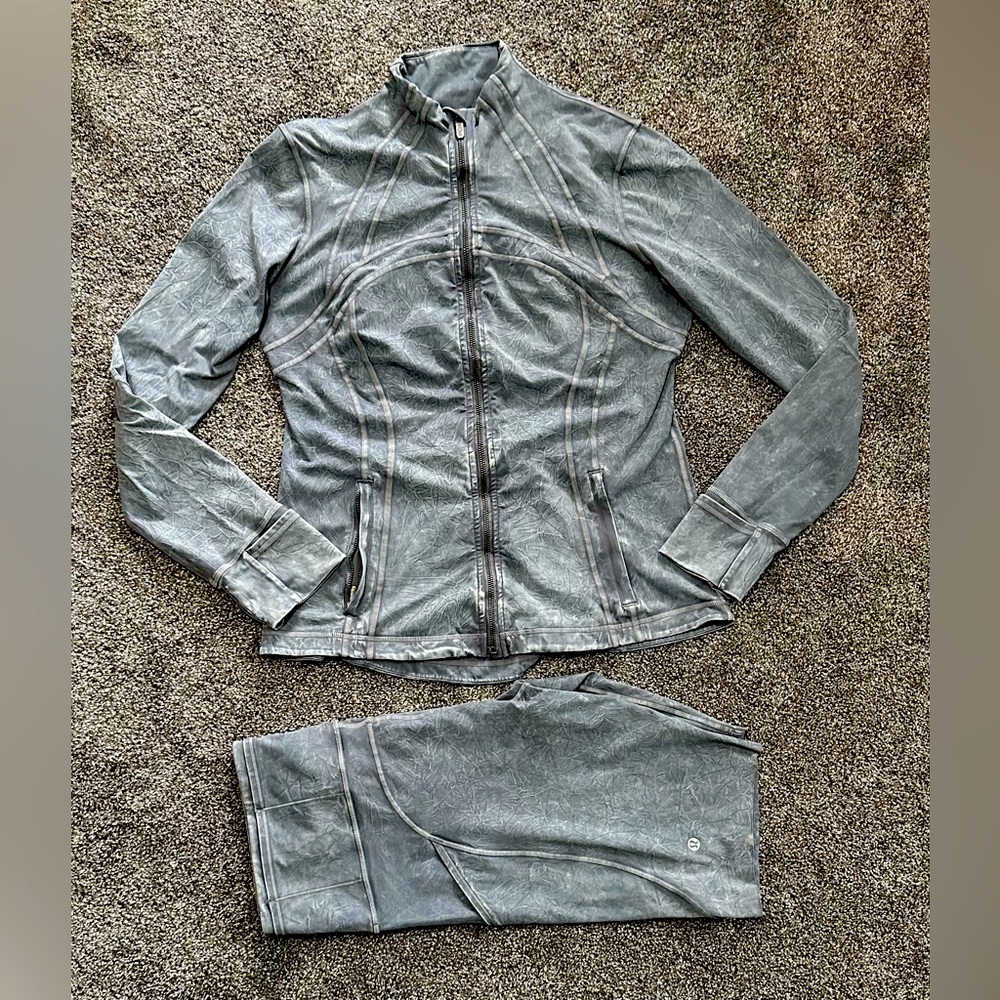 Lululemon Define Jacket and Fast and Free High-Rise Short 10” Ice Dye